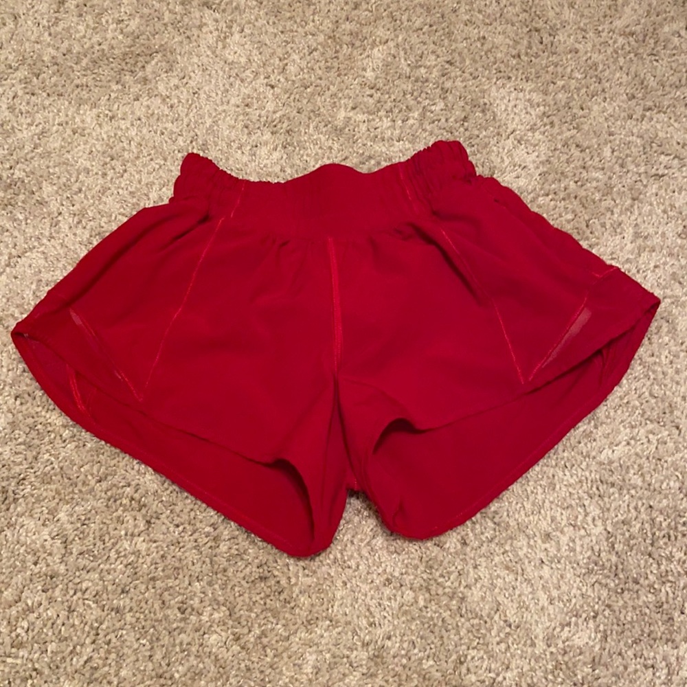 Lululemon Red Hotty Hot Shorts 2.5” Size 0
